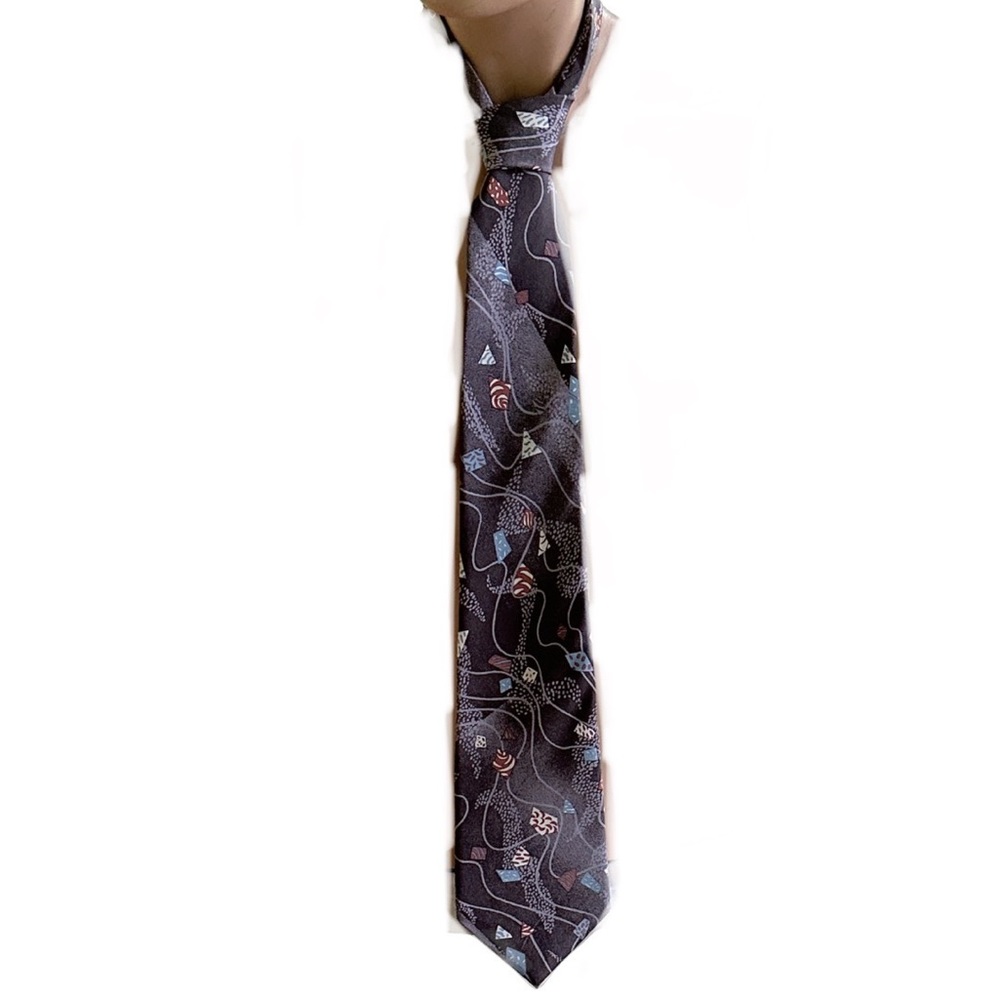 Nino Cerruti Silk Crepe Necktie - Geometric - Picture 9 of 15